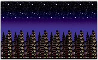 City Night Backdrop & Background - PartyCheap